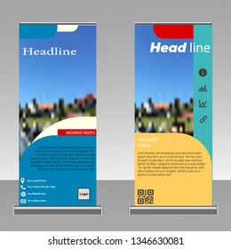 roll up brochure flyer banner design vertical template vector, abstract geometric background Layout in rectangle size - Vector