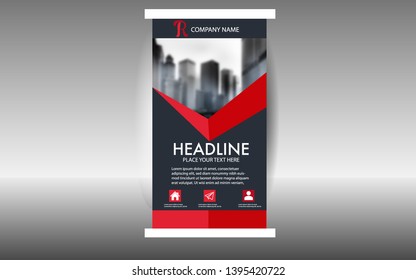 roll up brochure flyer banner design vertical template vector, abstract geometric background, modern x-banner and flag-banner ,rectangle size
