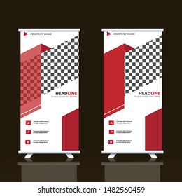 Roll up brochure flyer banner design template vector, abstract background, modern x-banner, rectangle size