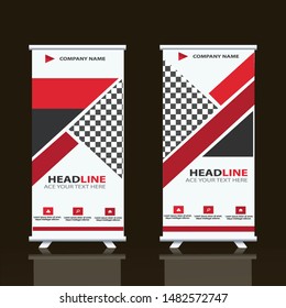 Roll up brochure flyer banner design template vector, abstract background, modern x-banner, rectangle size.