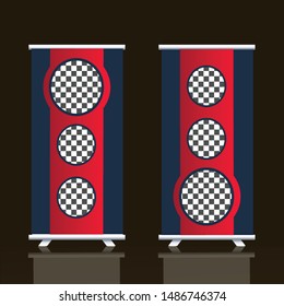 Roll up brochure flyer banner design template vector, abstract background, modern x-banner, rectangle size.