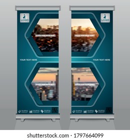 Roll up brochure flyer banner design template vector, abstract background design, modern x-banner, rectangle size.red & orange color design.creative concept design.