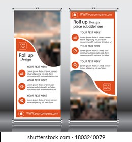 Roll up brochure flyer banner design vertical template vector, abstract geometric background, modern x-banner and flag-banner