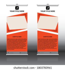 Roll up brochure flyer banner design vertical template vector, modern-x design, rectangle size, abstract geometric background