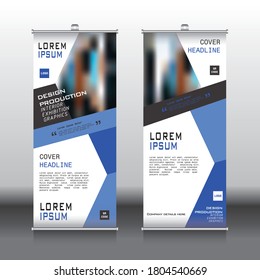 Rollup folletos flyer diseño de banner plantilla vertical vector, fondo geométrico abstracto, diseño moderno, banner de bandera y tamaño rectangular