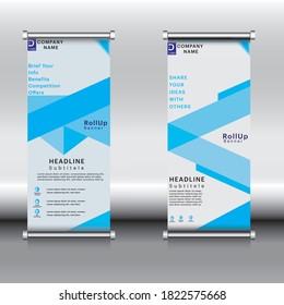Roll-up Broschüren Flyer Banner Design vertikale Vorlage Vektorgrafik, abstrakter geometrischer Hintergrund, moderne x-Banner und Flaggen-Banner, Rechteck-Größe.