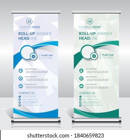 Roll up folletos planilla de diseño de pancartas, vector, fondo abstracto, pancarta x moderna, tamaño de rectángulo.