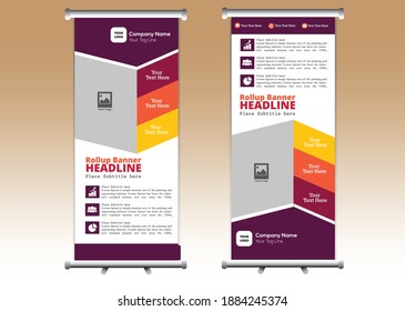Roll up brochure flyer banner design vertical template vector, abstract geometric background, modern x-banner and flag-banner, eps 10.