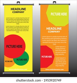 roll up brochure flyer banner design vertical template vector, abstract geometric background, modern x-banner and flag-banner,rectangle size.