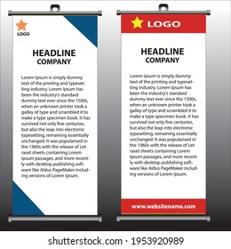 roll up brochure flyer banner design vertical template vector, abstract geometric background, modern x-banner and flag-banner,rectangle size.
