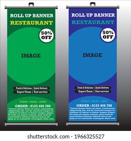 roll up brochure flyer banner design vertical template vector, abstract geometric background, modern x-banner and flag-banner,rectangle size.