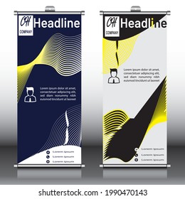 roll up brochure flyer banner design vertical template vector, abstract geometric background, modern x-banner and flag-banner,rectangle size.