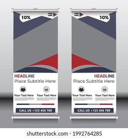 Roll up folletos flyer diseño de banner plantilla vertical vector, fondo, moderno x-banner y banner-bandera.