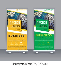 Roll up brochure flyer banner design template vector, abstract background, modern x-banner, rectangle size.