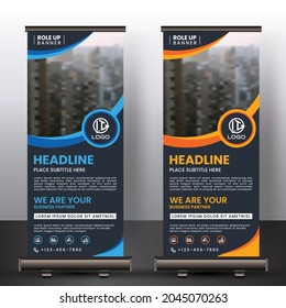 Roll up Brochure Flyer Banner Design Template Vector ,Abstract Background