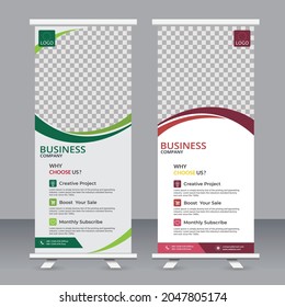 roll up brochure flyer banner design vertical template vector, abstract background, modern x-banner and flag-banner,rectangle size.
