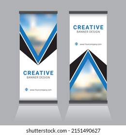 roll up brochure flyer banner design template vector, x-banner