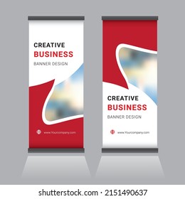 roll up brochure flyer banner design template vector, x-banner
