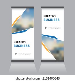 roll up brochure flyer banner design template vector, x-banner