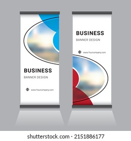 roll up brochure flyer banner design template vector, x-banner