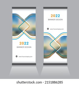 roll up brochure flyer banner design template vector, x-banner