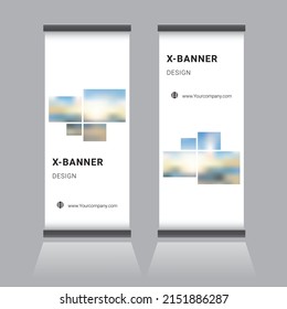 planilla de diseño de pancartas de volante de folletos de enrollamiento vectorial, pancarta x