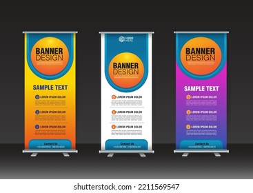 Roll up brochure flyer banner design template vector, abstract background, modern x-banner, vector illustration, business flyer.