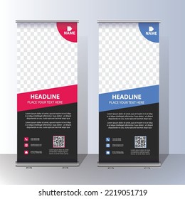 desplegar el folleto diseño de pancarta de pancarta diseño vertical de plantilla vectorial, moderno x-banner y bandera-banner, tamaño de rectángulo.