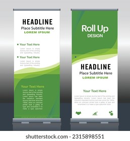 Roll up brochure flyer banner design template vector, abstract background,  rectangle size modern x-banner.