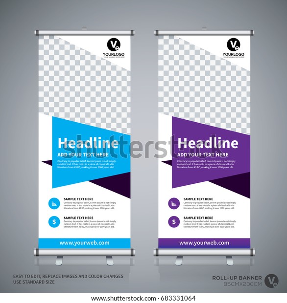 Roll Up Broschuren Flyer Banner Design Vorlage Abstrakter Stock Vektorgrafik Lizenzfrei