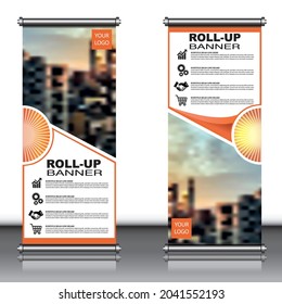 roll up brochure flyer banner design,vertical stand template vector, abstract geometric background, modern x-banner and flag-banner,rectangle size.