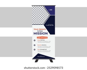 Roll Up Brochure Flyer Banner Vector, Abstract Background, Modern X - Banner,