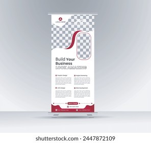 Roll up brochure leaflet-vector business template layout