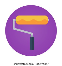 Roll brush flat vector icon that shows concept such as themes, change color, for your personal or commercial project