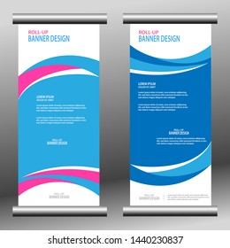 Roll the buffer banner template. for design, business, education, marketing advertising.
Vertical information board design. abstract background. vector illustration. dominant in blue.