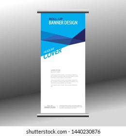 Roll the buffer banner template. for design, business, education, marketing advertising.
Vertical information board design. abstract background. vector illustration. dominant in blue.