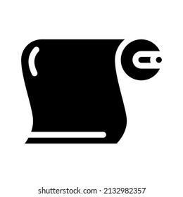 roll building material glyph icon vector. roll building material sign. isolated contour symbol black illustration