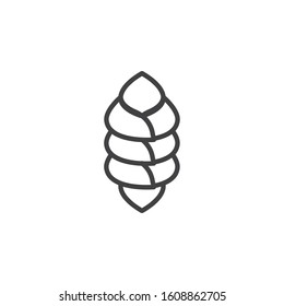 Roll bun line icon. linear style sign for mobile concept and web design. Cinnamon Bun outline vector icon. Symbol, logo illustration. Vector graphics