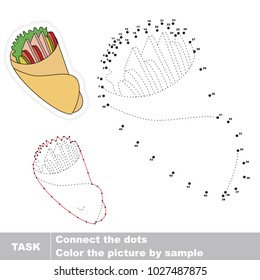 Roll Burger. Dot to dot educational game for kids.