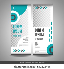 Roll Up business banner layout tamplate design. Stock vector