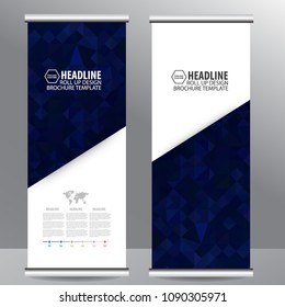 Roll up business brochure flyer banner design vertical template vector, cover presentation abstract geometric background, modern publication x-banner and flag-banner,carpet design