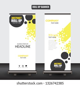 Roll up business brochure flyer banner design vertical template vector, cover presentation abstract geometric background, modern publication x-banner and flag-banner