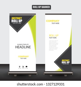 Roll up business brochure flyer banner design vertical template vector, cover presentation abstract geometric background, modern publication x-banner and flag-banner