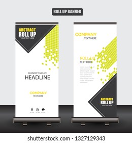 Roll up business brochure flyer banner design vertical template vector, cover presentation abstract geometric background, modern publication x-banner and flag-banner