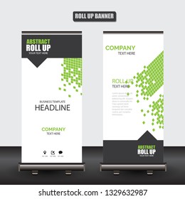 Roll up business brochure flyer banner design vertical template vector, cover presentation abstract geometric background, modern publication x-banner and flag-banner