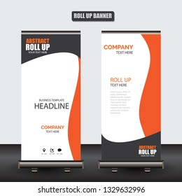 Roll up business brochure flyer banner design vertical template vector, cover presentation abstract geometric background, modern publication x-banner and flag-banner