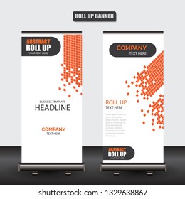 Roll up business brochure flyer banner design vertical template vector, cover presentation abstract geometric background, modern publication x-banner and flag-banner