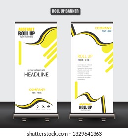 Roll up business brochure flyer banner design vertical template vector, cover presentation abstract geometric background, modern publication x-banner and flag-banner