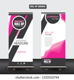 Roll up business brochure flyer banner design vertical template vector, cover presentation abstract geometric background, modern publication x-banner and flag-banner