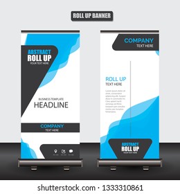 Roll up business brochure flyer banner design vertical template vector, cover presentation abstract geometric background, modern publication x-banner and flag-banner